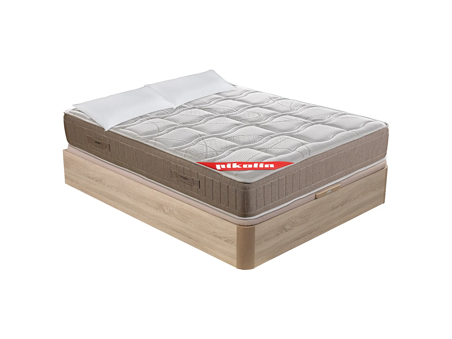 Colchón muelles Normablock 31cm, canapé abatible y almohadas 150x190