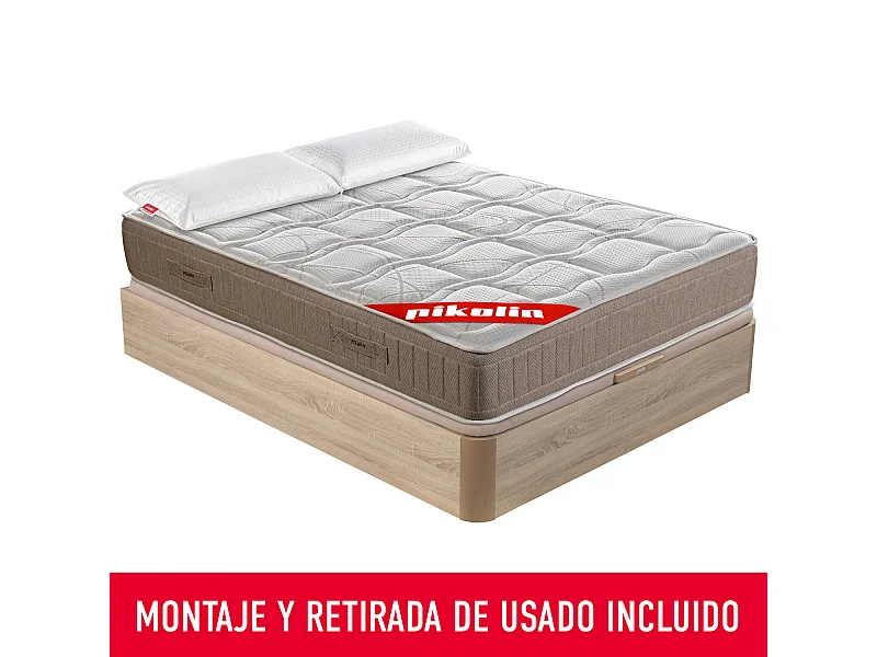 Colchón 150x190cm, canapé y almohada| PIKOLIN Snow| Natural| Montaje