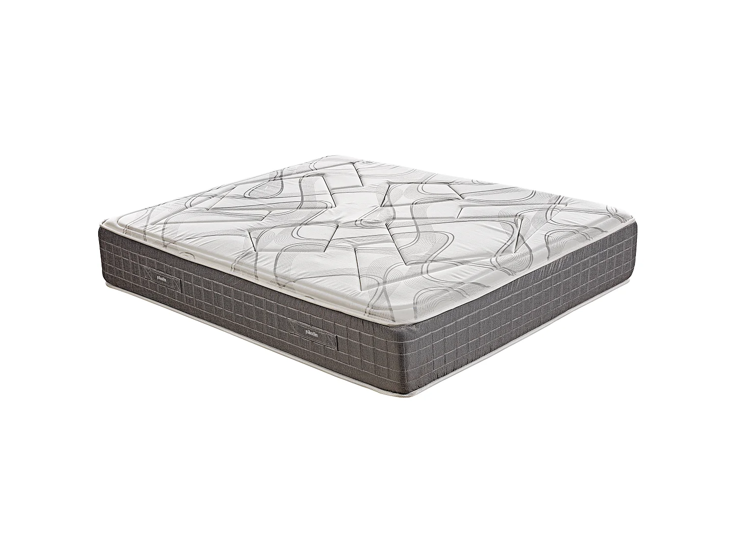 Colchón ensacado 32cm, canapé abatible blanco, 2 almohadas, 135x190