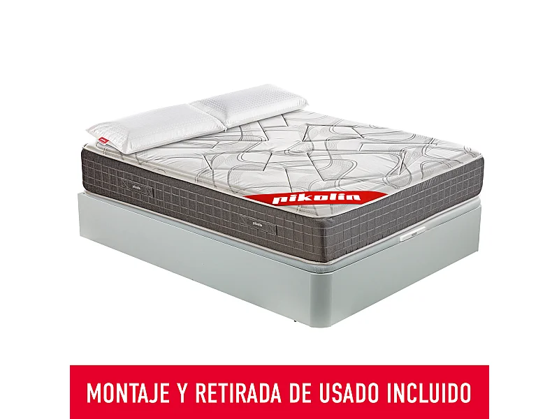 Colchão 135 x 190 cm sommier e almofada | PIKOLIN Saturn | Branco | Montagem incl.