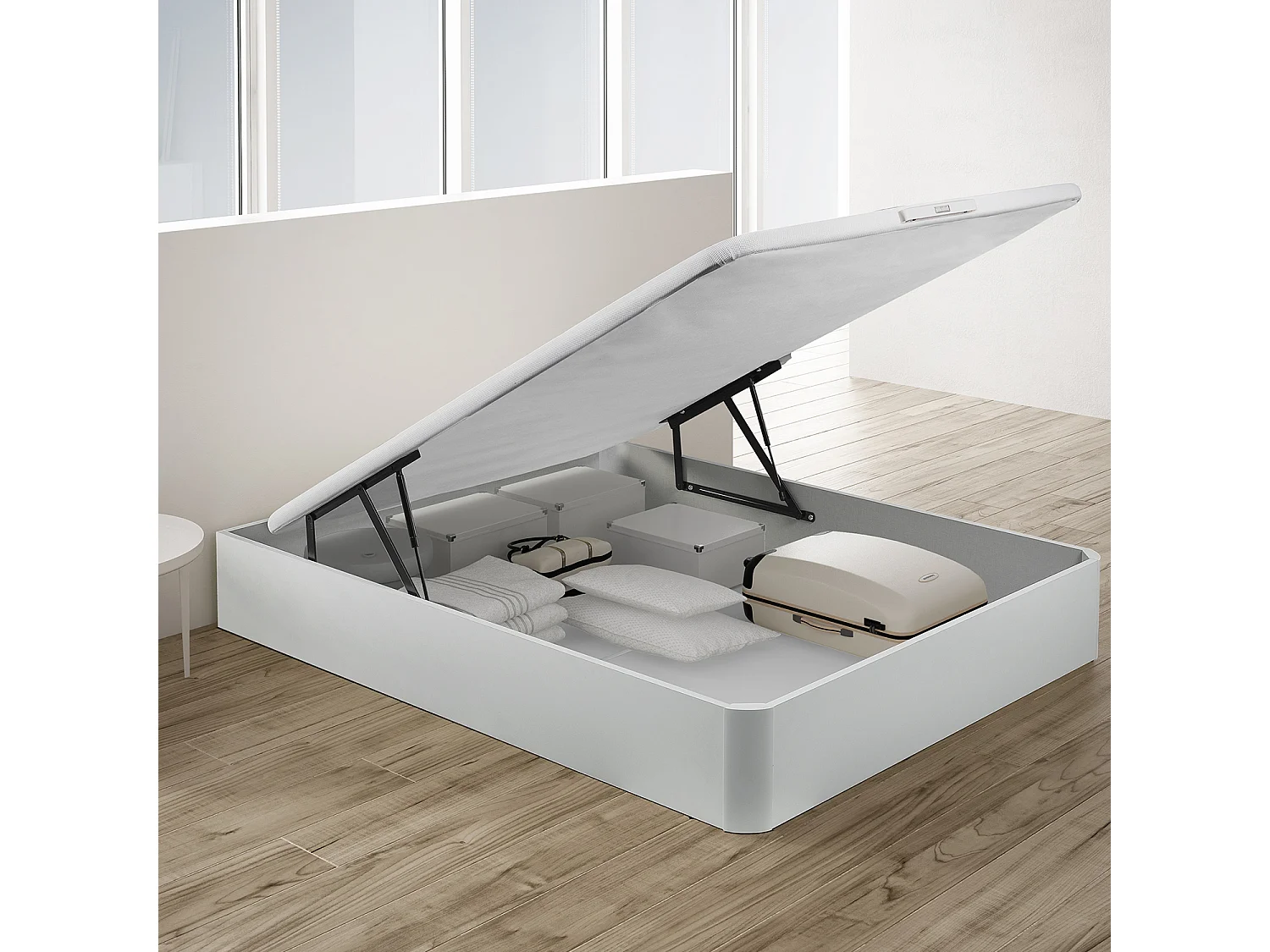 Colchón 135x190cm, canapé y almohada| PIKOLIN Wow| Blanco| Montaje