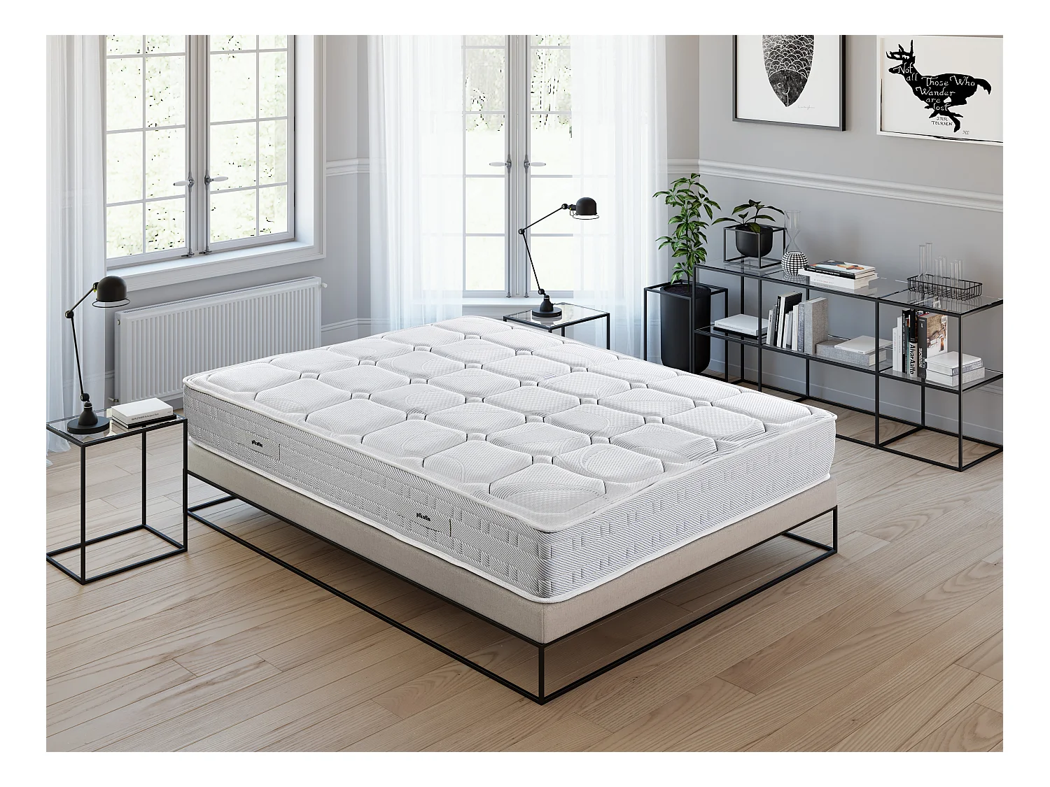 Colchón muelles ensacados 27cm, gama alta, confort viscofoam 90x200