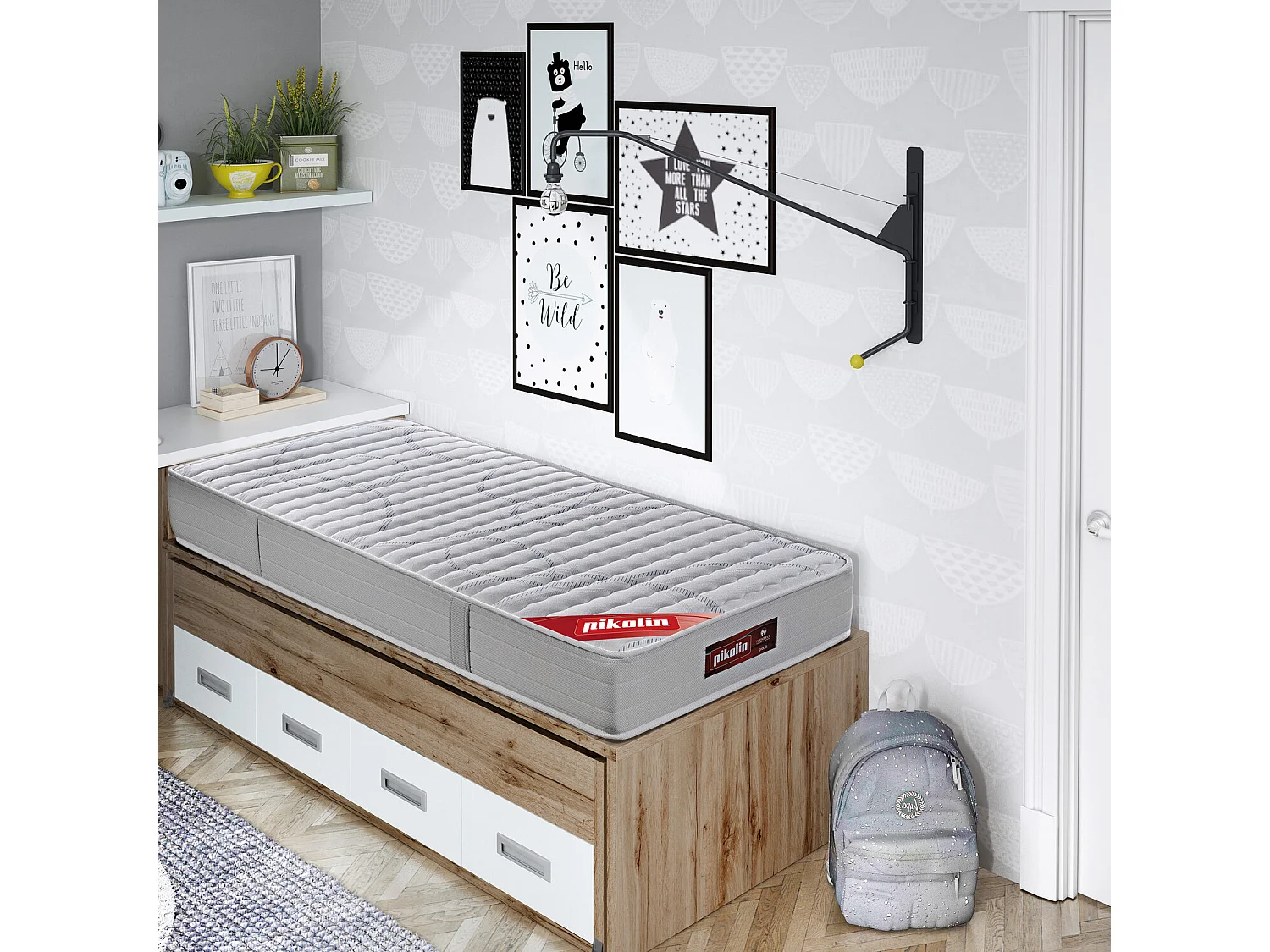 Colchón de 160 x 190 cm de muelles de hilo continuo Normablock® de 22 cm - NIX CM de PIKOLIN