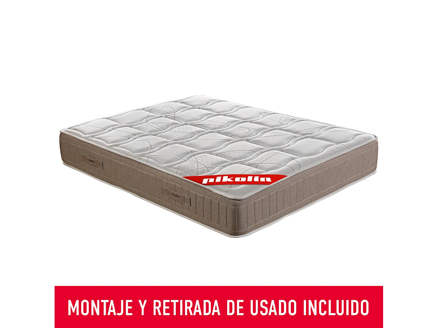 Colchón de 150 x 200 cm de muelles de hilo continuo Normablock® de 30 cm - SNOW de PIKOLIN