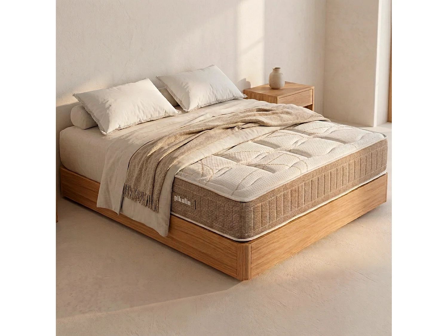 Colchón de 90 x 190 cm de muelles de hilo continuo Normablock® de 30 cm - SNOW de PIKOLIN