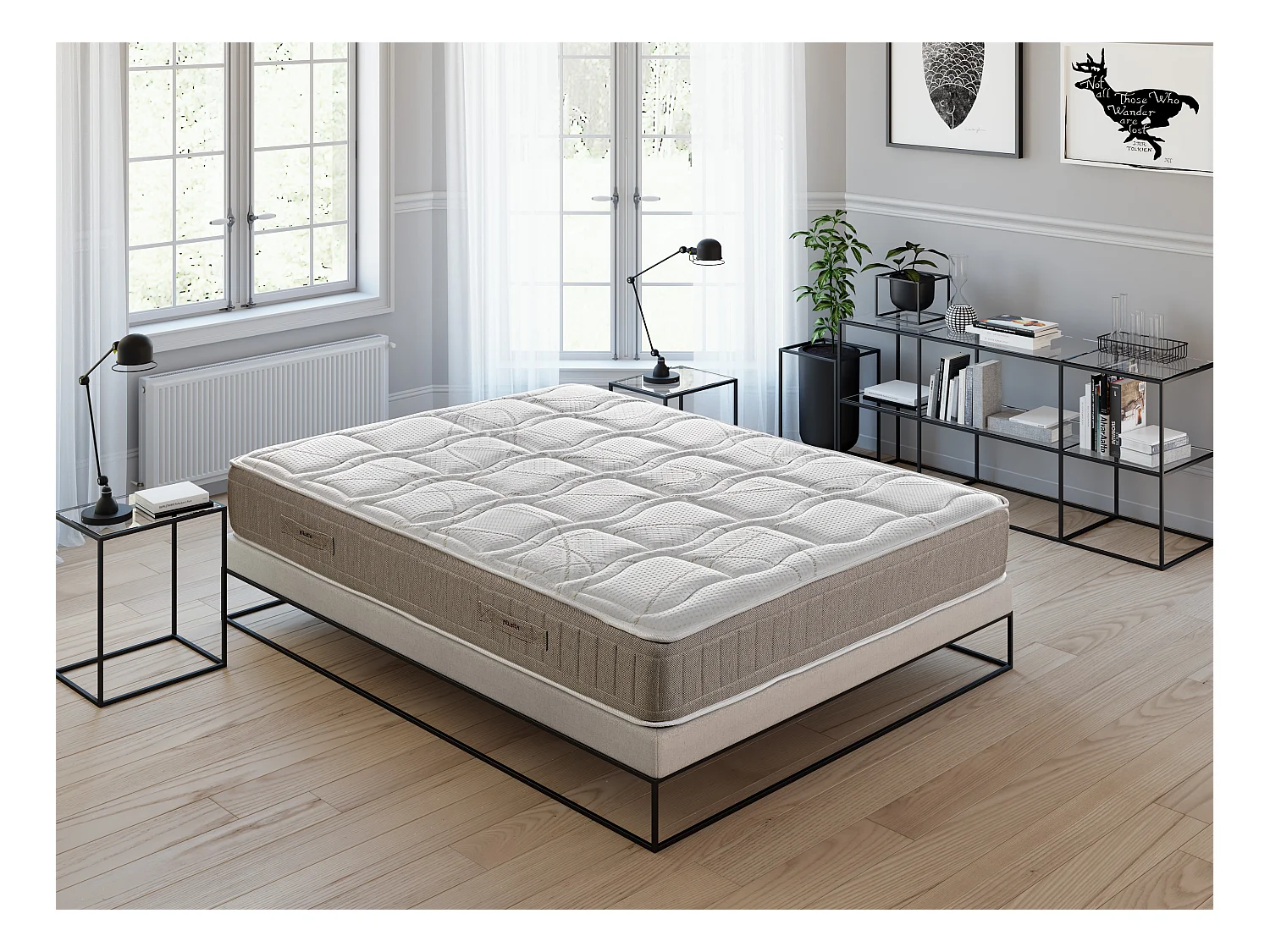 Colchón muelles Normablock 31cm, fibra de alta acogida 140x200