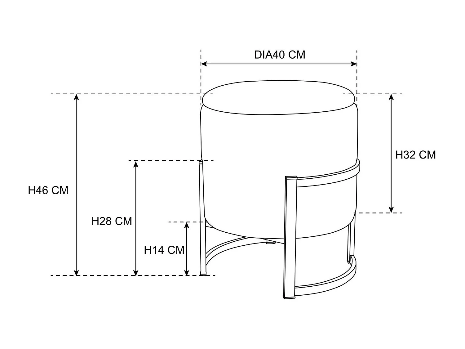 Pouf AKORD PORTO aus Samtstoff mit Stauraum in Rosa Durchmesser 40 cm Höhe 46 cm