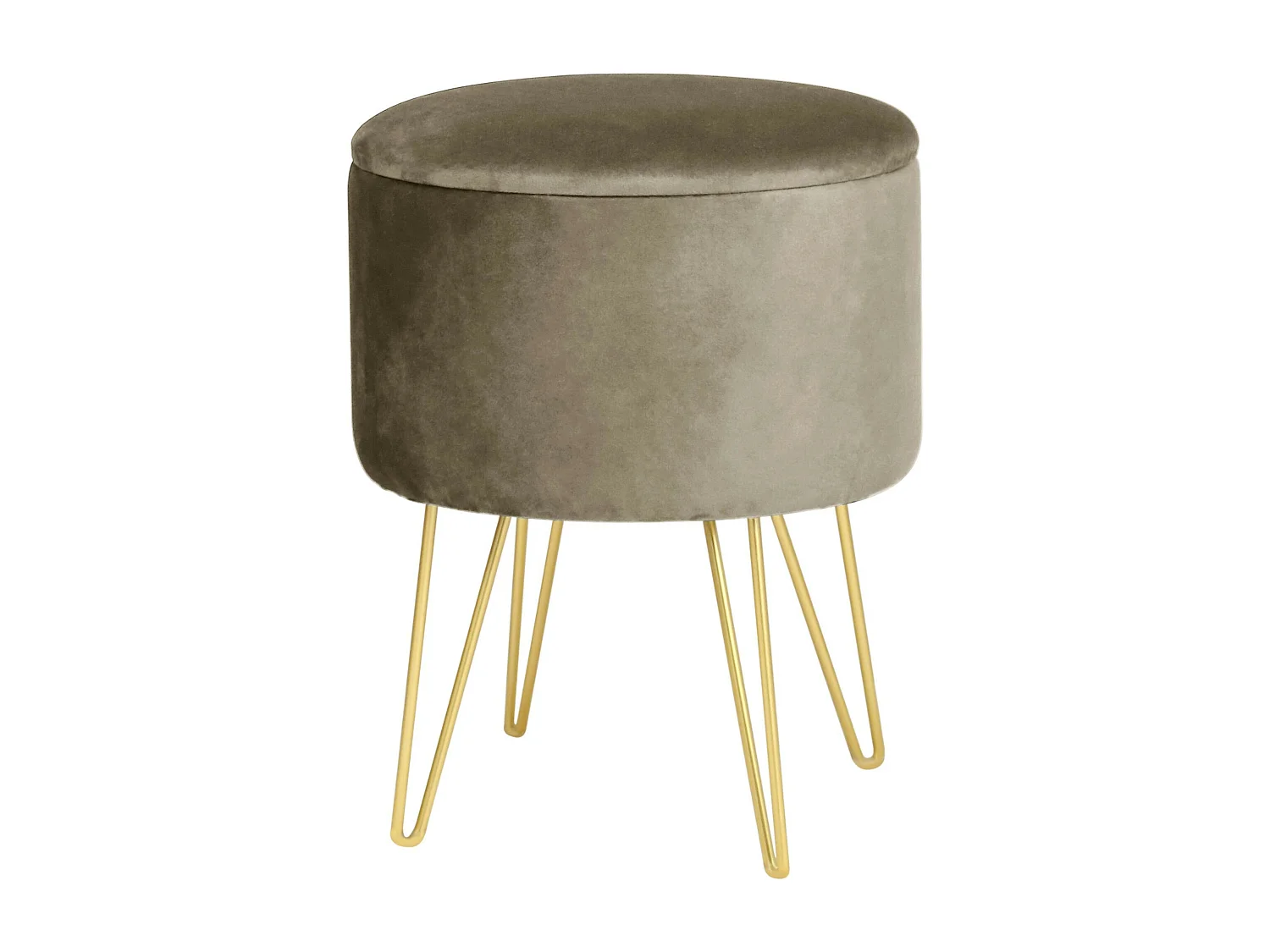 Pouf de Rangement avec Couvercle AKORD LILI velour colour Beige hauteur 45 cm