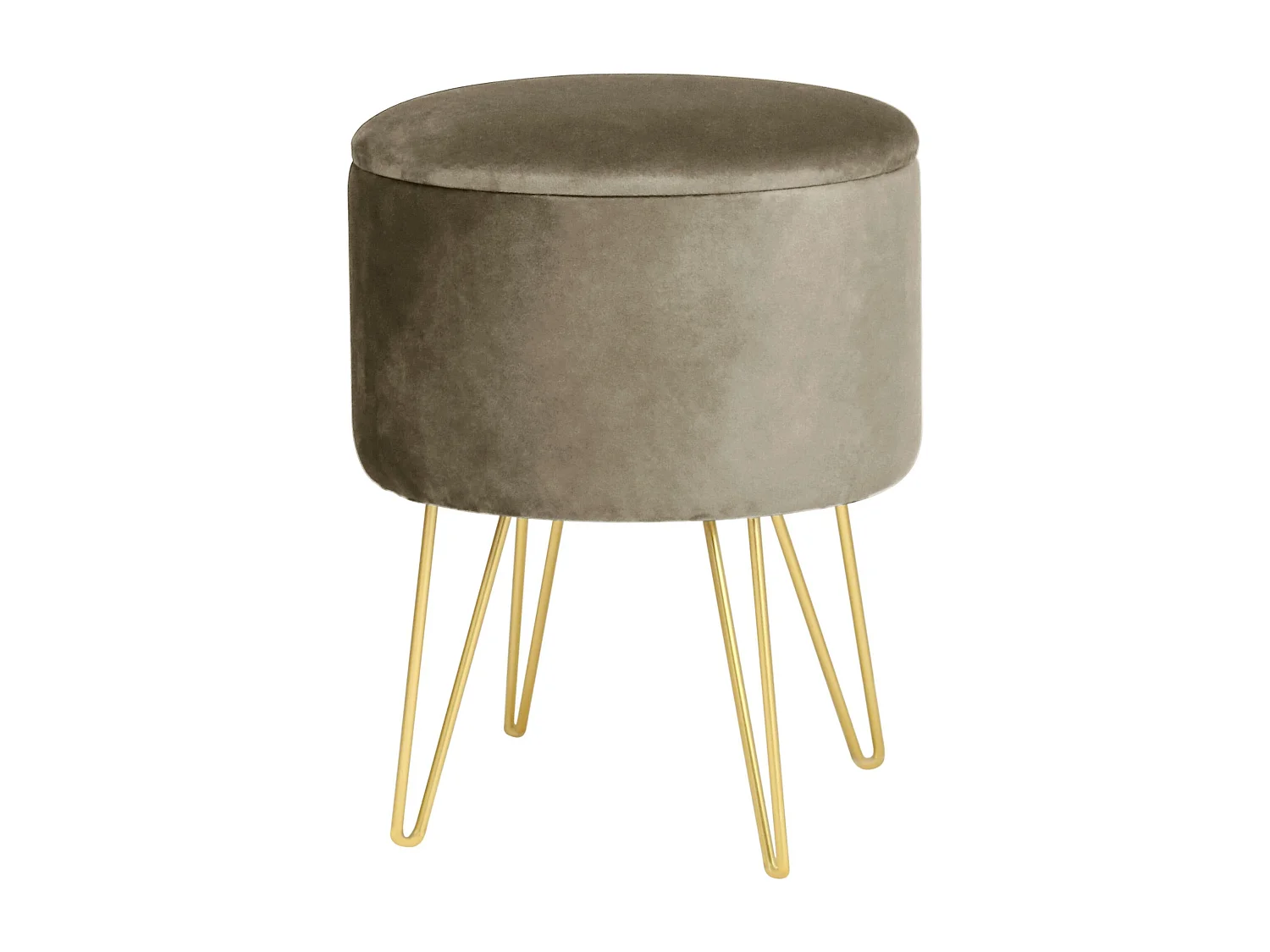 Pouf de Rangement avec Couvercle AKORD LILI velour colour Beige hauteur 45 cm