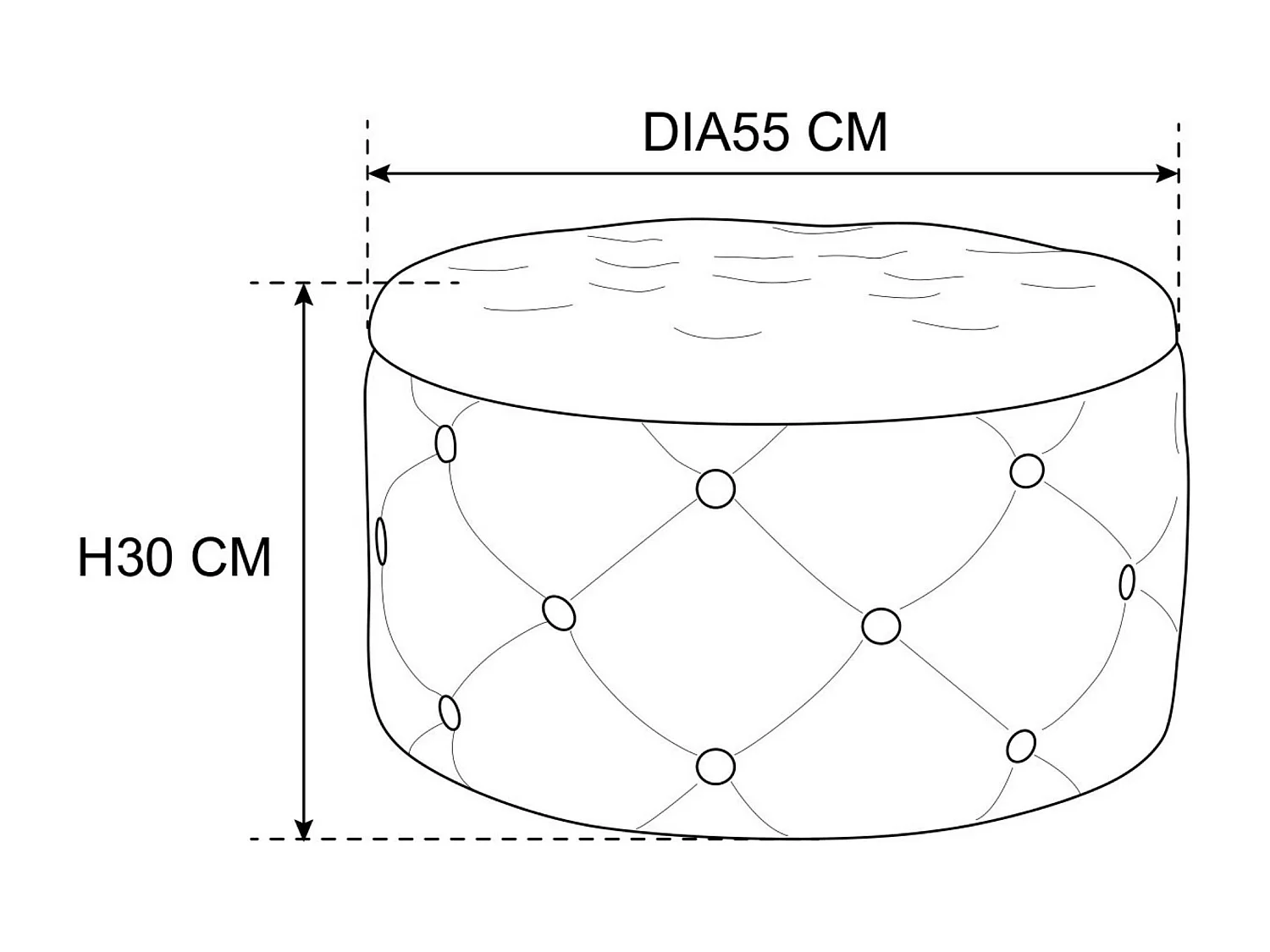 Pouf AKORD ALIA aus Samtstoff mit Stauraum in Flaschengrün Durchmesser 55 cm Höhe 30 cm