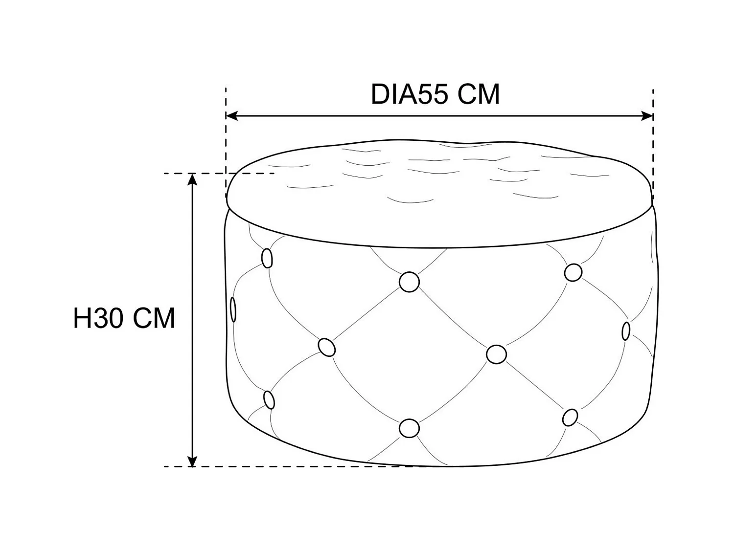 Pouf AKORD ALIA aus Samtstoff mit Stauraum in Rosa Durchmesser 55 cm Höhe 30 cm