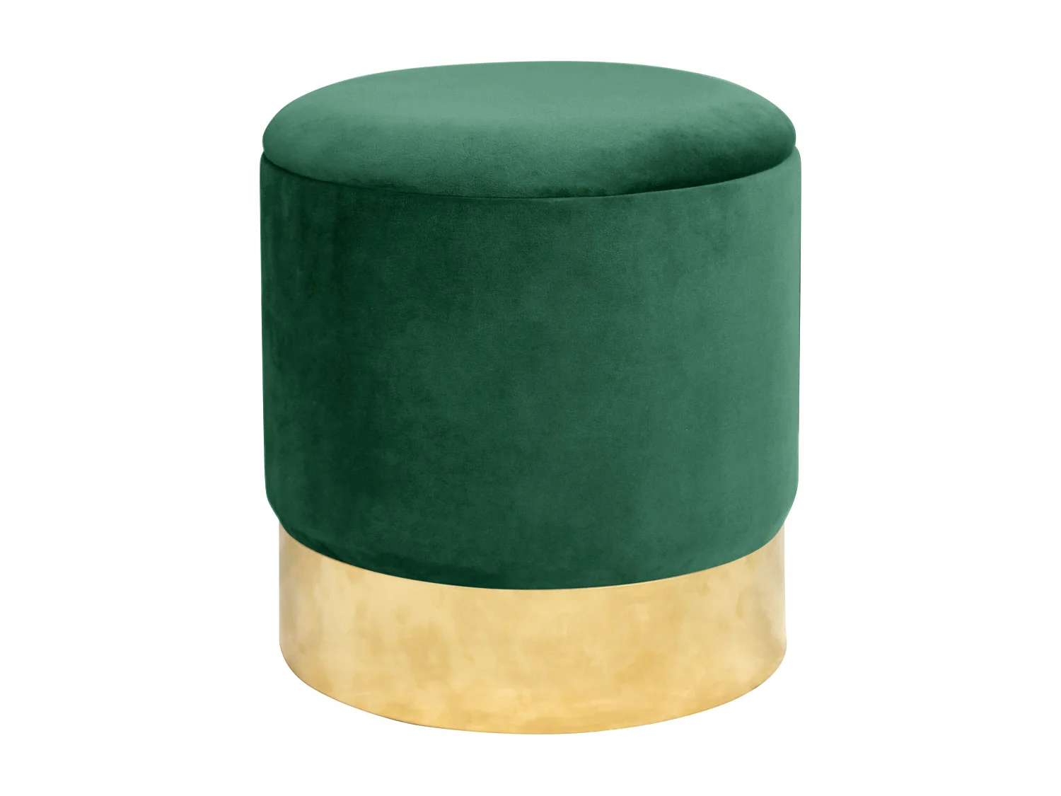 Pouf a scomparto rotonda in velluto AKORD GOLDEN colore Verde bottiglia