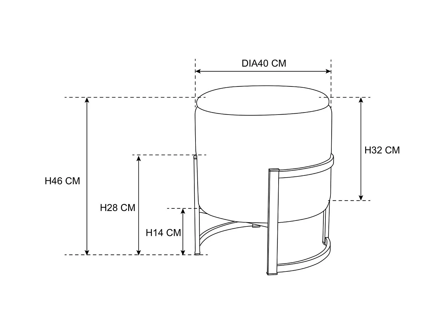 Pouf de Rangement avec Couvercle AKORD PORTO velour colour Gris Graphite hauteur 46 cm