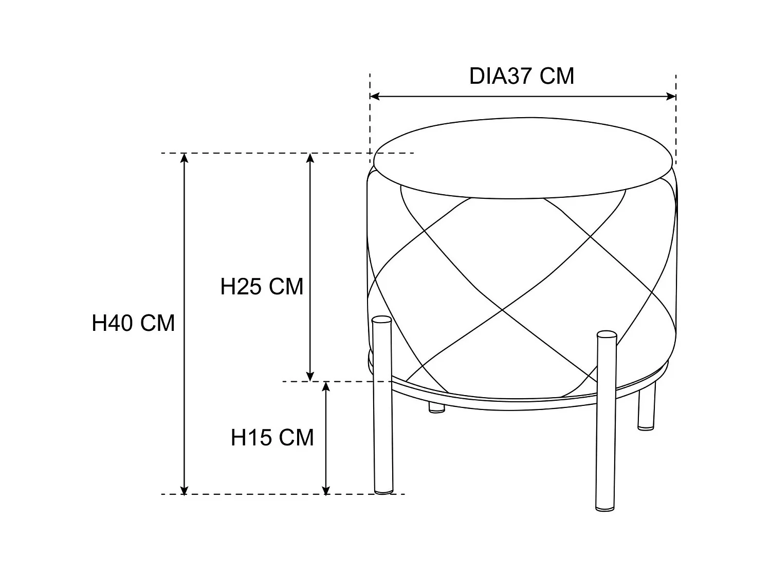 Puf redondo de terciopelo con almacenamiento AKORD SAVANA Rosa