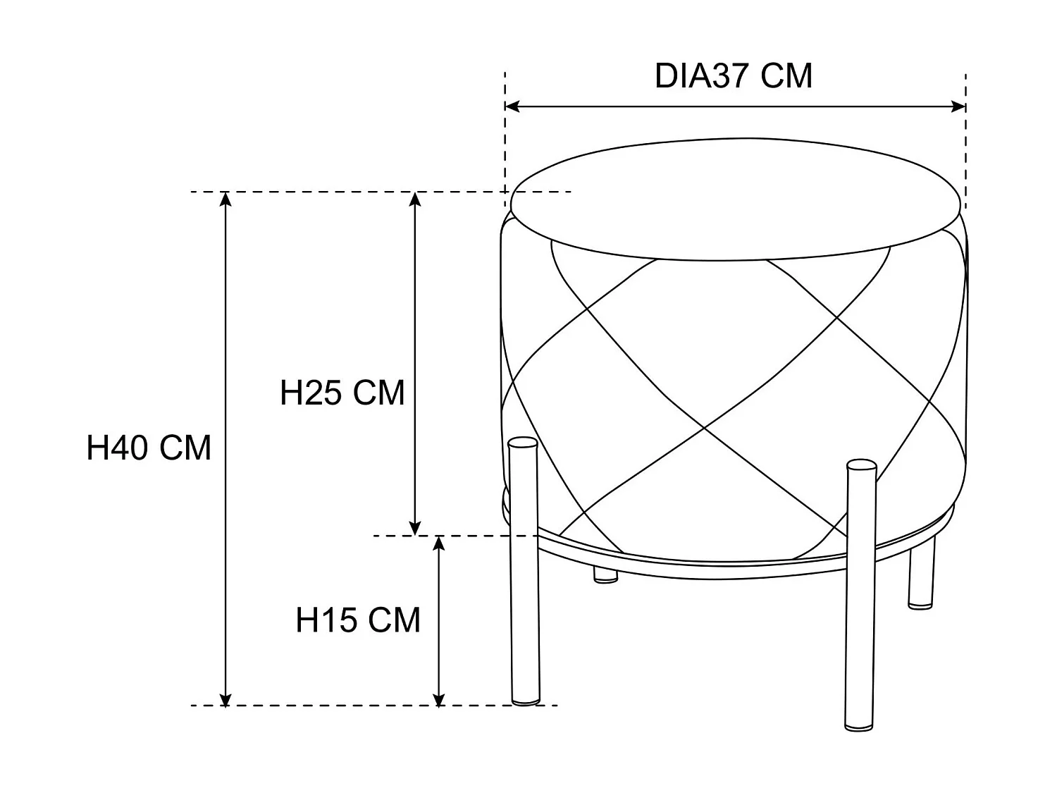 Pufa ze schowkiem okrągła welurowa pikowana AKORD SAVANA Różowa