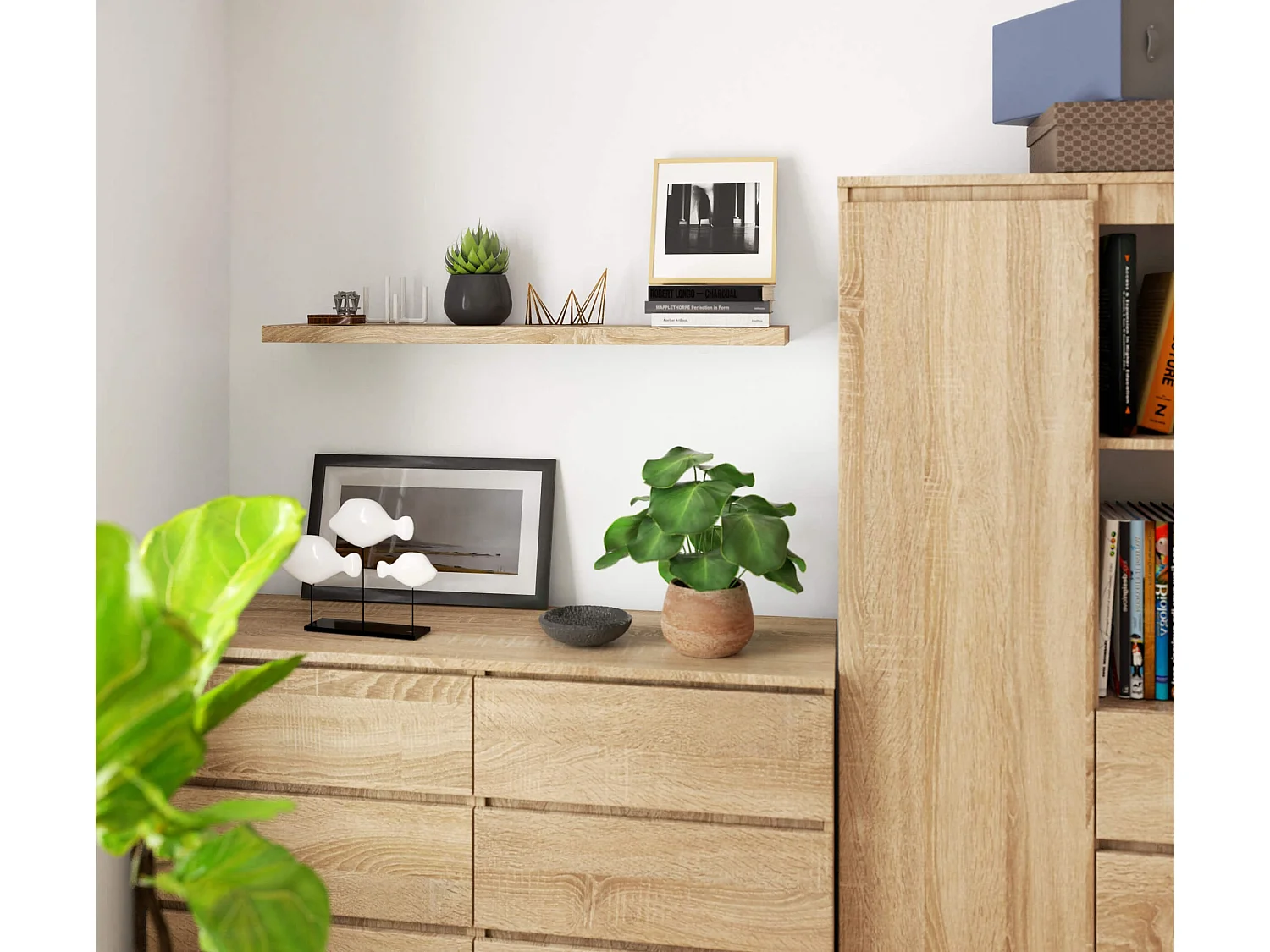 Zwevende Wandplank 100cm Sonoma Eiken - Modern Design voor Thuisdecoratie