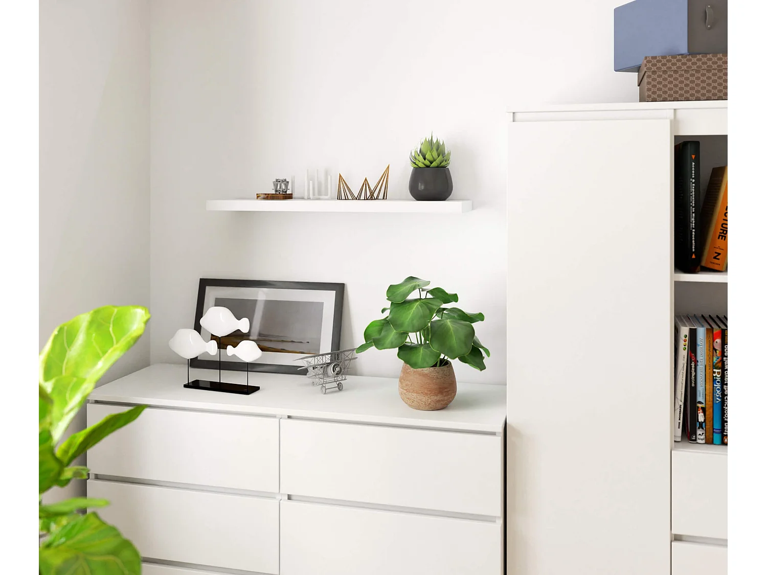 Wandplank PS-4 Wit 80cm, Mat Afwerking, Eenvoudige Montage