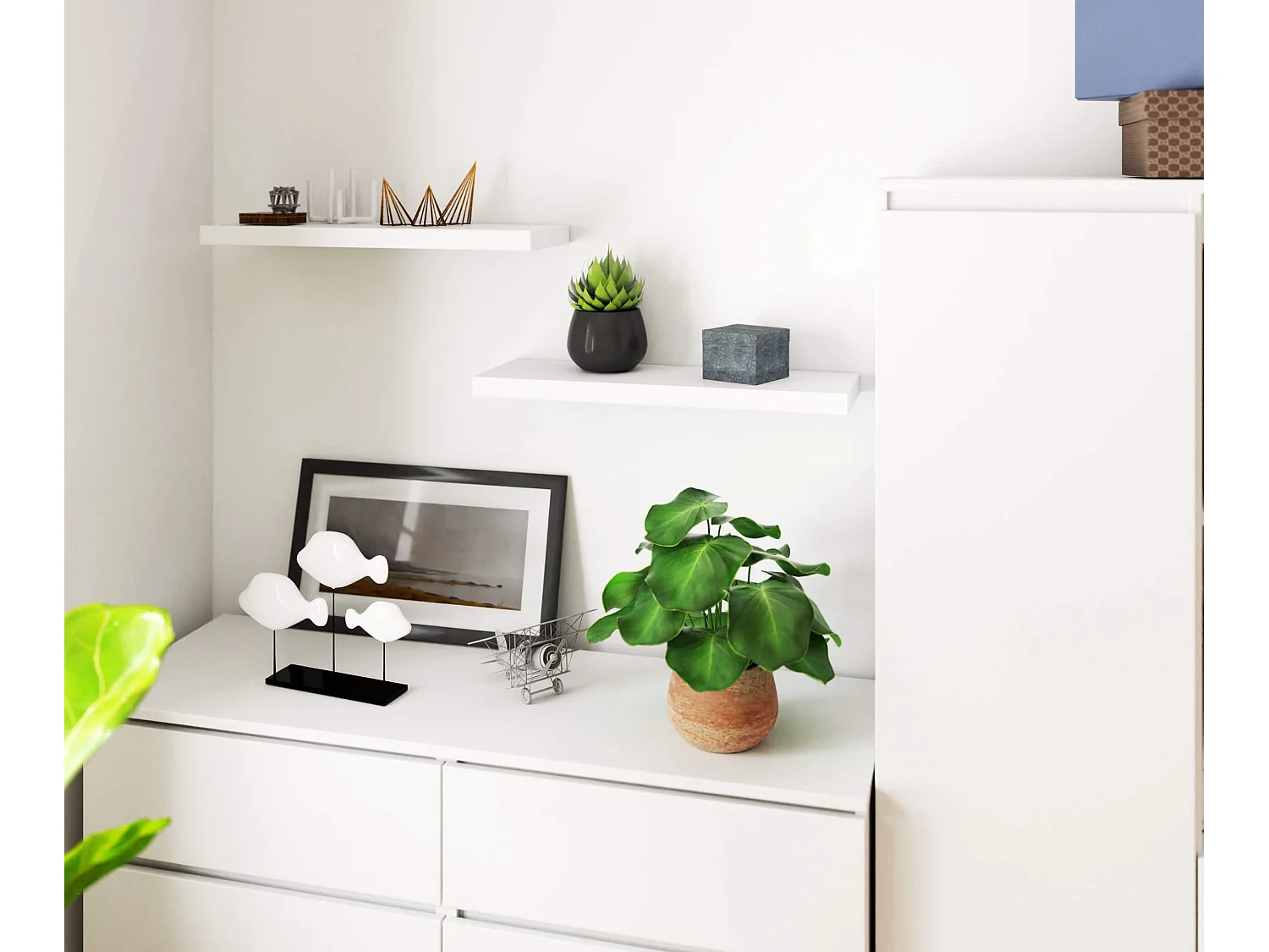 Wandplank PS-3 60cm Mat Wit - Modern Laminaat Opbergoplossing