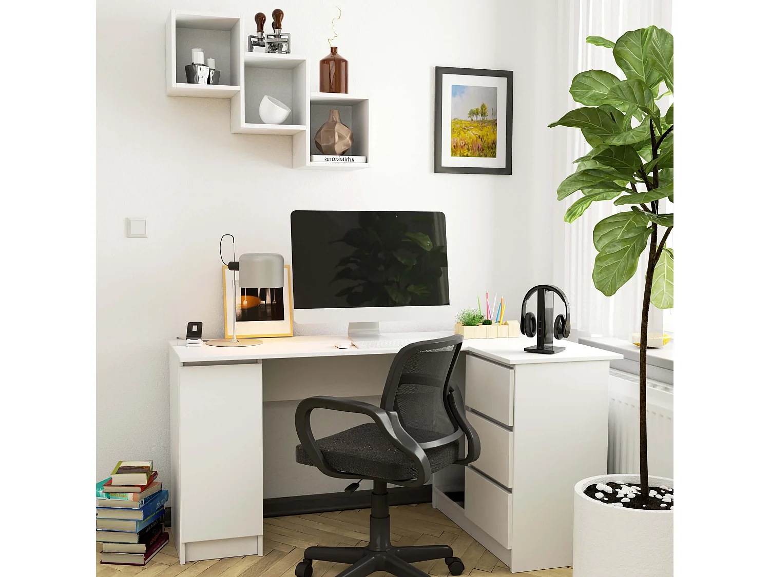 Étagère murale AKORD STAR Blanche 78 cm 3 étagères 78x20x55 cm