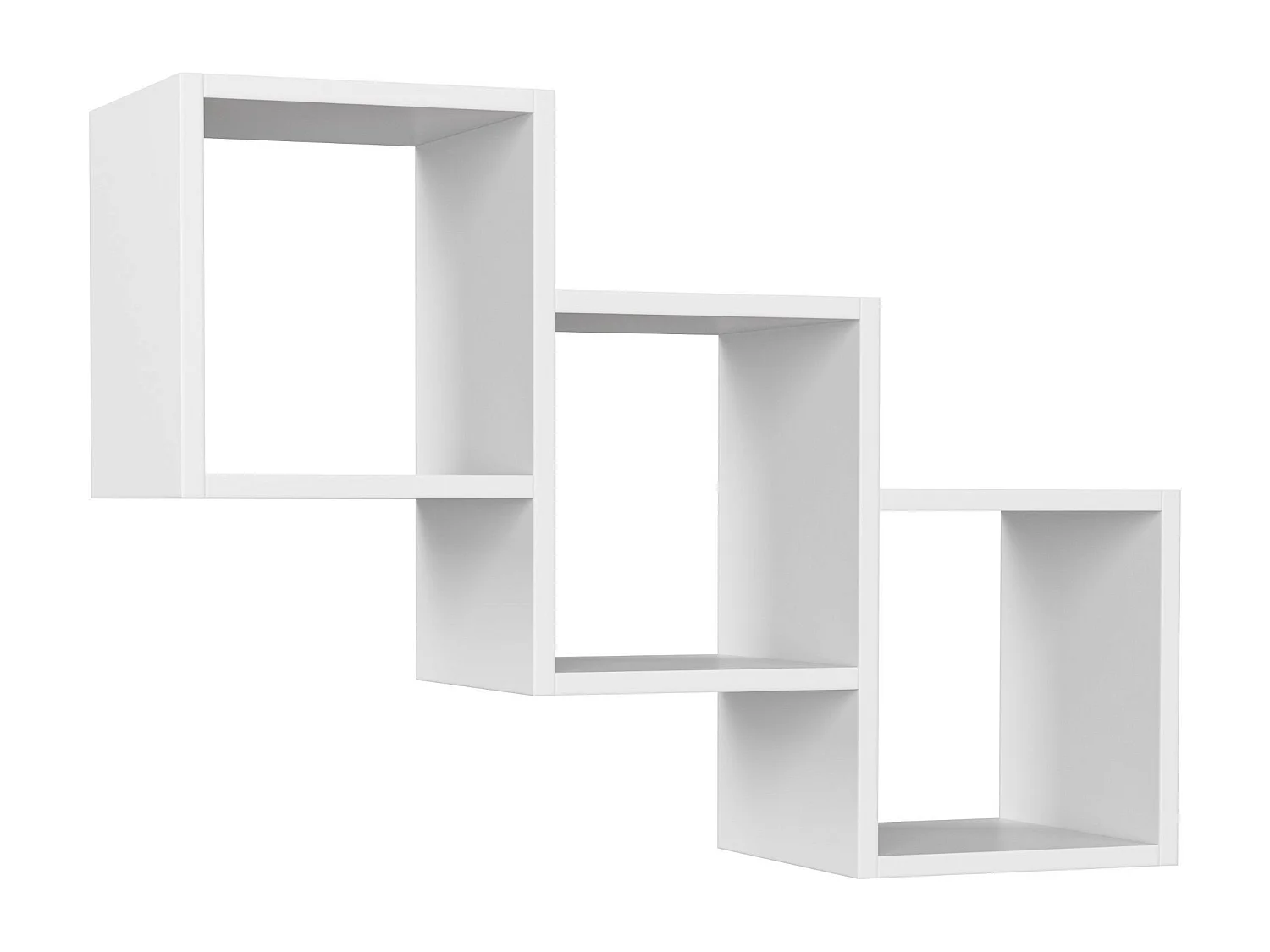 Star Witte Wandplank - Moderne Ophangkast, 78x55x20 cm, Mat Wit Afwerking