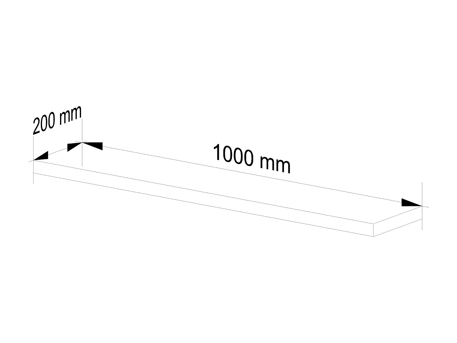 Wandregal AKORD PS5 Weiß 100 cm B100 x H3,2 x T20 cm