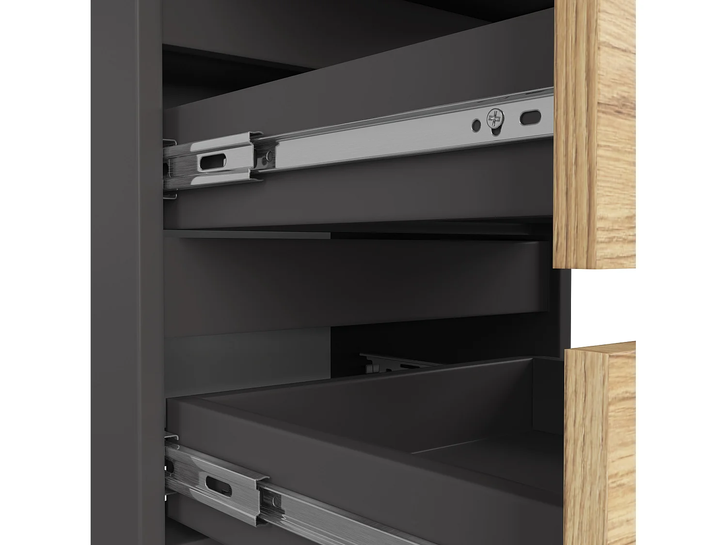 Zeslade Kast Grafietgrijs / Artisan Eiken - Modern Designmet 6 Laden