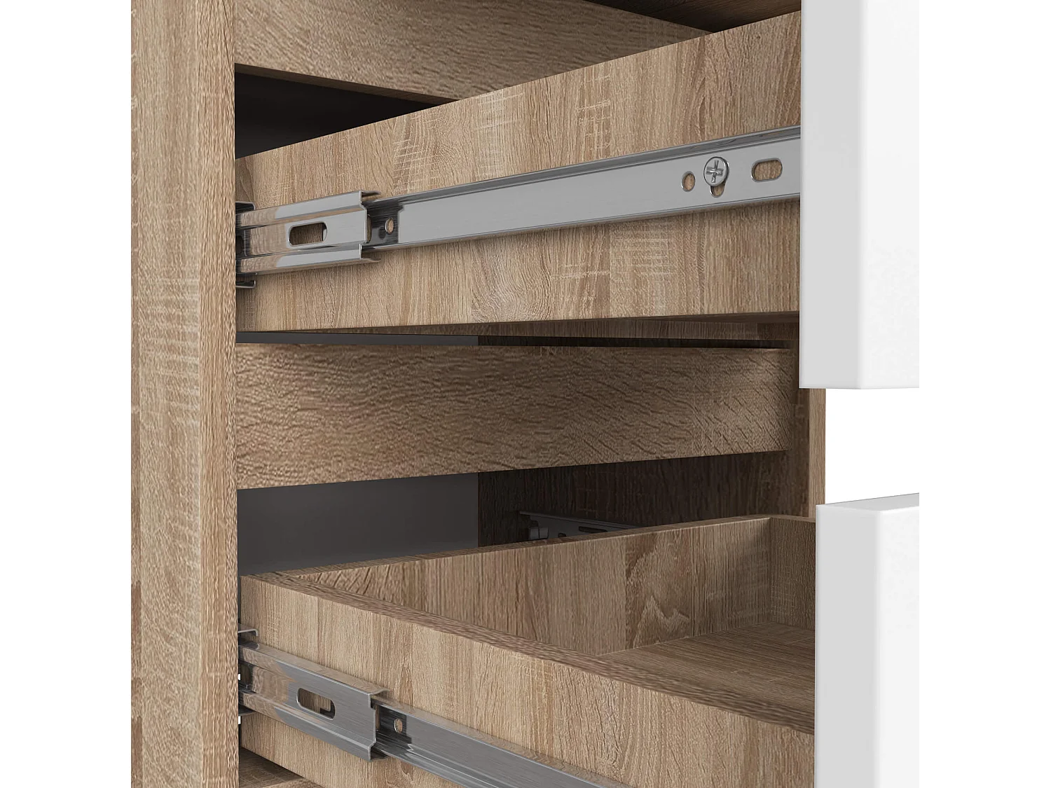 Komoda AKORD CL6 Dąb Sonoma 40 cm 6 szuflad kolor Biały mat 40x35x109 cm