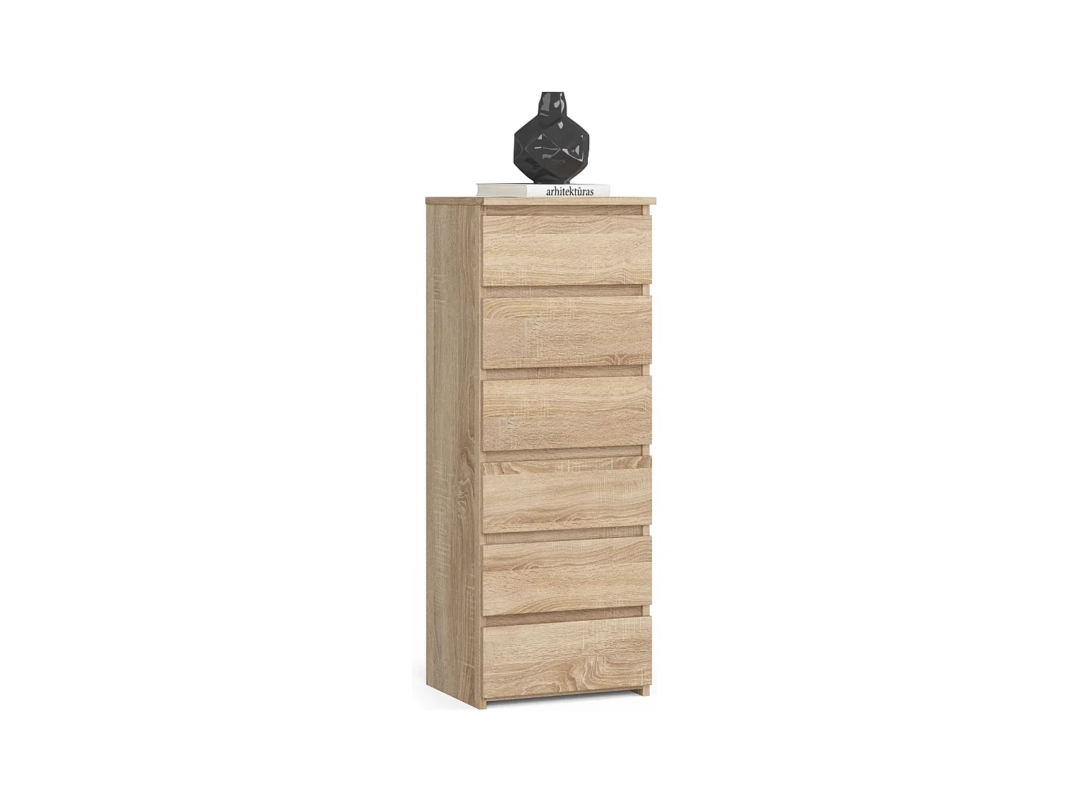 Commode AKORD CL6 Chêne Sonoma 40 cm 6 tiroirs façade Chêne Sonoma 40x35x109 cm