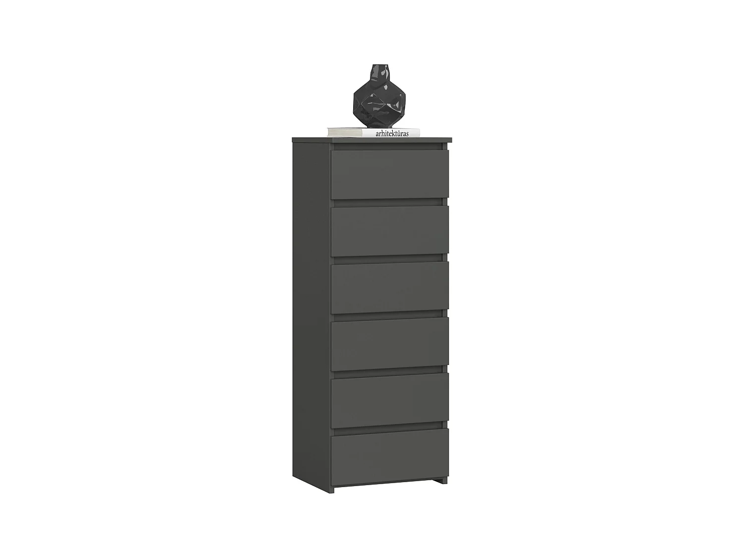 Commode AKORD CL6 Gris Graphite 40 cm 6 tiroirs façade Gris Graphite 40x35x109 cm