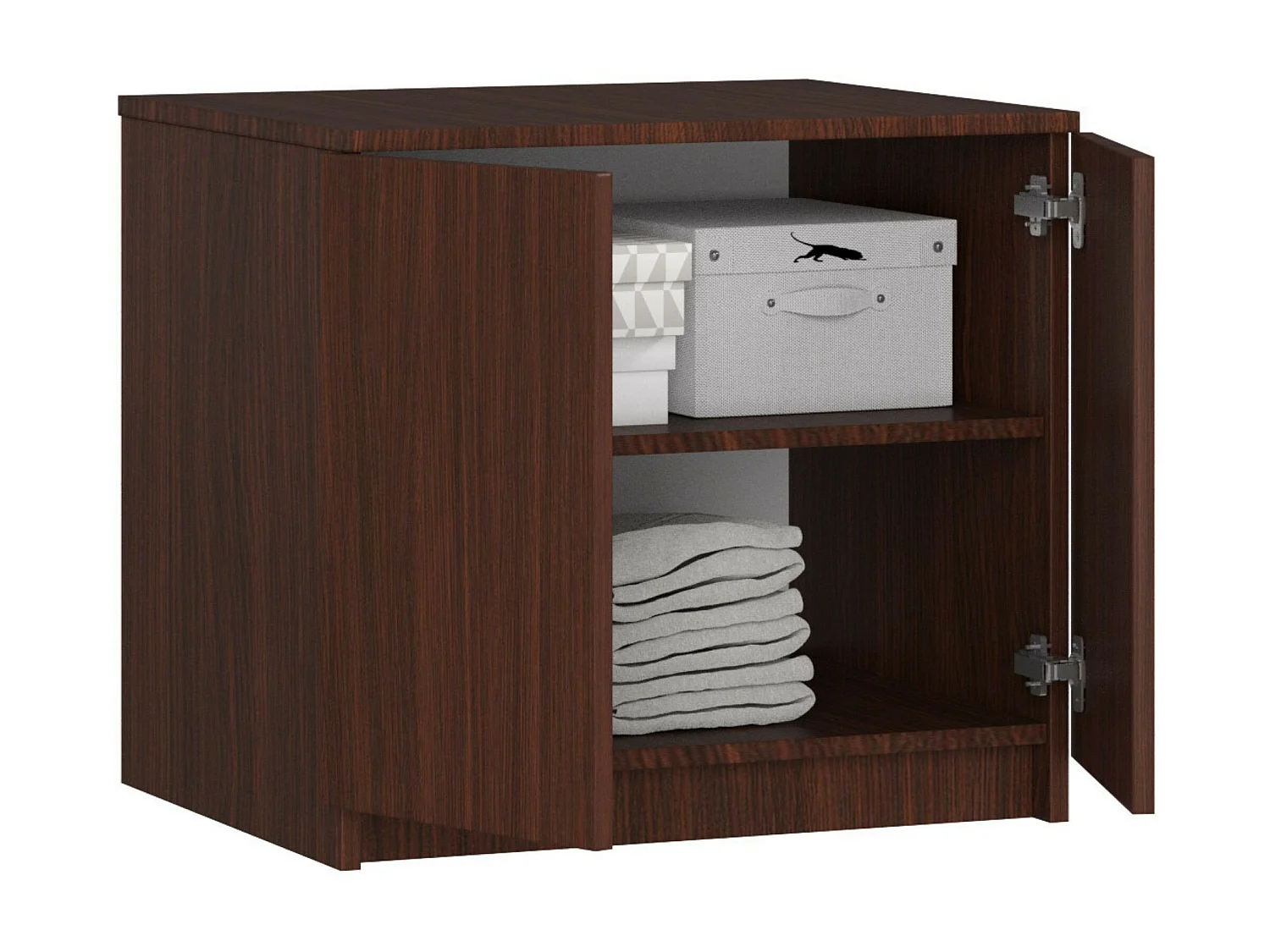 Surmeuble pour armoire AKORD S60 Wengé 60 cm 2 portes façade Wengé 2 étagères 60x51x55 cm