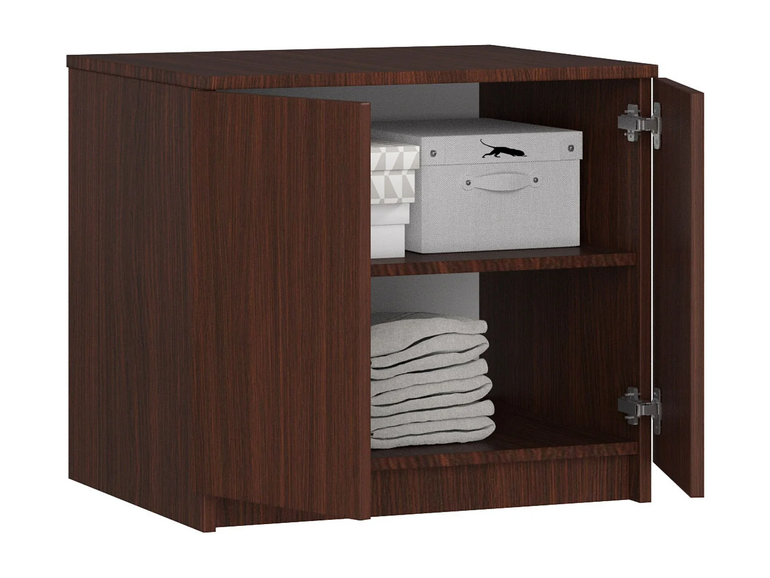 Surmeuble pour armoire AKORD S60 Wengé 60 cm 2 portes façade Wengé 2 étagères 60x51x55 cm