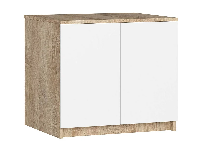 Surmeuble pour armoire AKORD S60 Chêne Sonoma 60 cm 2 portes façade Blanche 2 étagères 60x51x55 cm