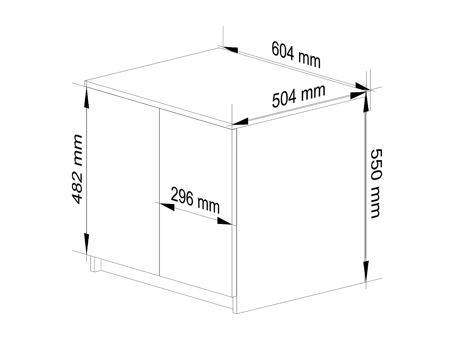 Surmeuble pour armoire AKORD S60 Wengé 60 cm 2 portes façade Chêne Sonoma 2 étagères 60x51x55 cm
