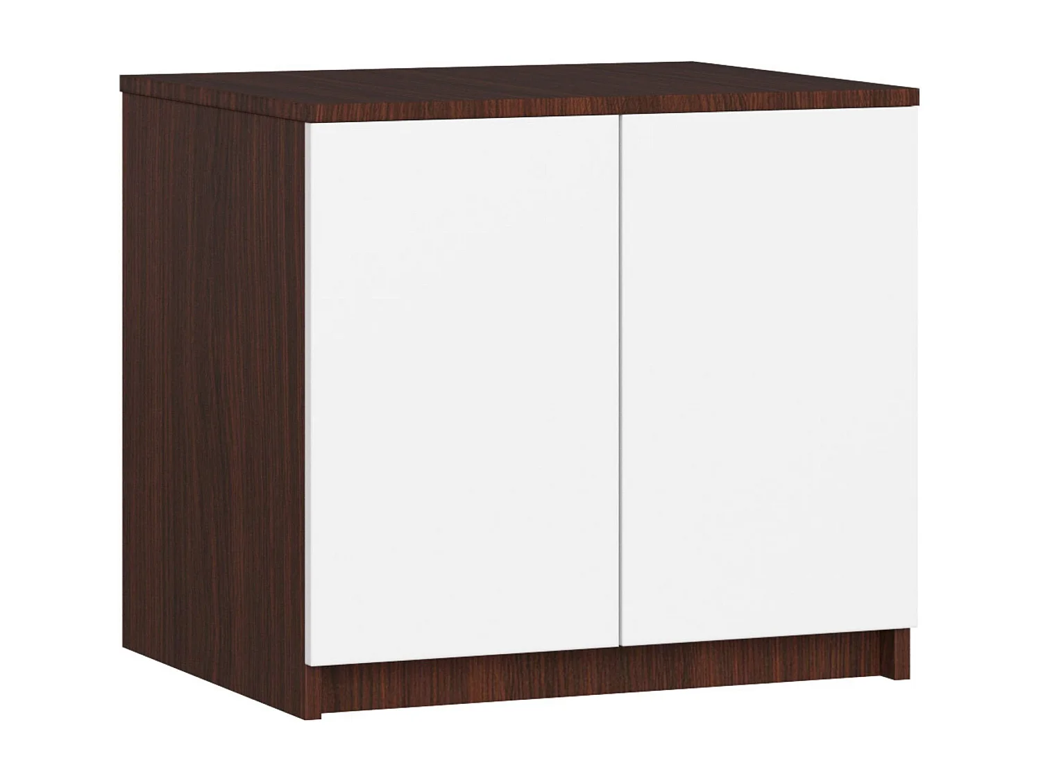 Surmeuble pour armoire AKORD S60 Wengé 60 cm 2 portes façade Blanche 2 étagères 60x51x55 cm