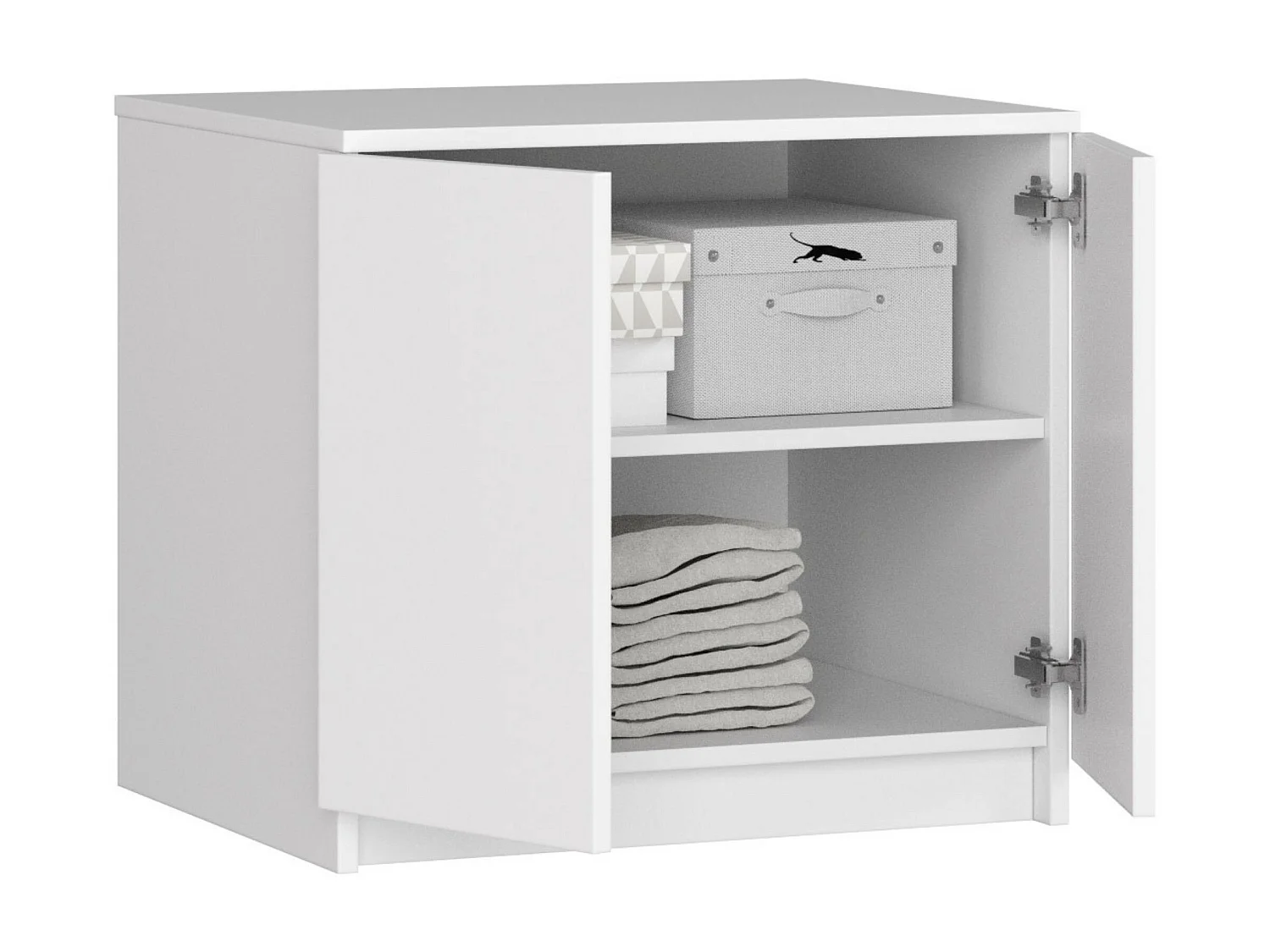 Schrankaufsatz für Kleiderschrank AKORD S60 Weiß 60 cm 2 Türen 2 Ebenen B60 x H55 x T51 cm