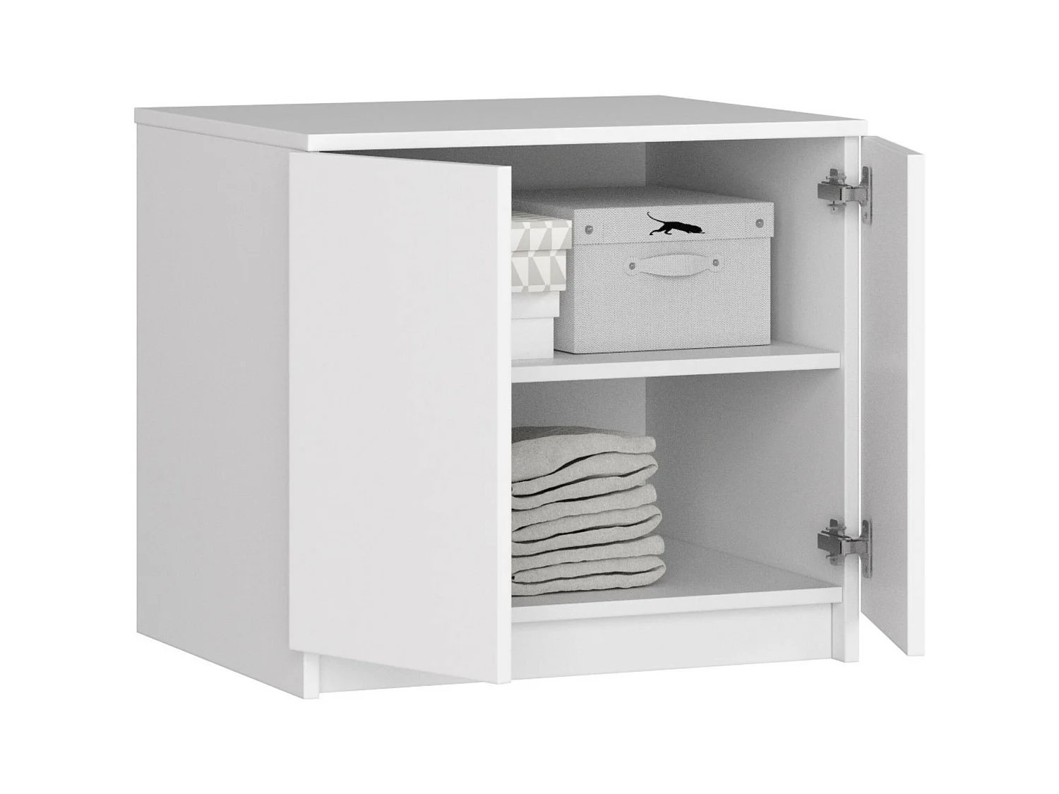 Nadstawka na szafę AKORD S60 Biała 60 cm 2 drzwi kolor Biały mat 2 półki 60x51x55 cm