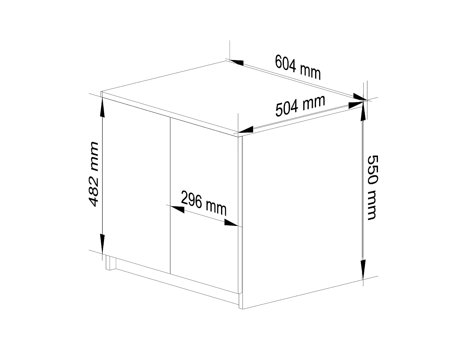 Nadstawka na szafę AKORD S60 Biała 60 cm 2 drzwi kolor Biały mat 2 półki 60x51x55 cm