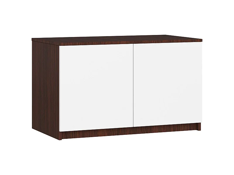 Schrankaufsatz für Kleiderschrank AKORD S90 Wenge 90 cm 2 Türen 2 Ebenen Front Weiß B90 x H55 x T51 cm