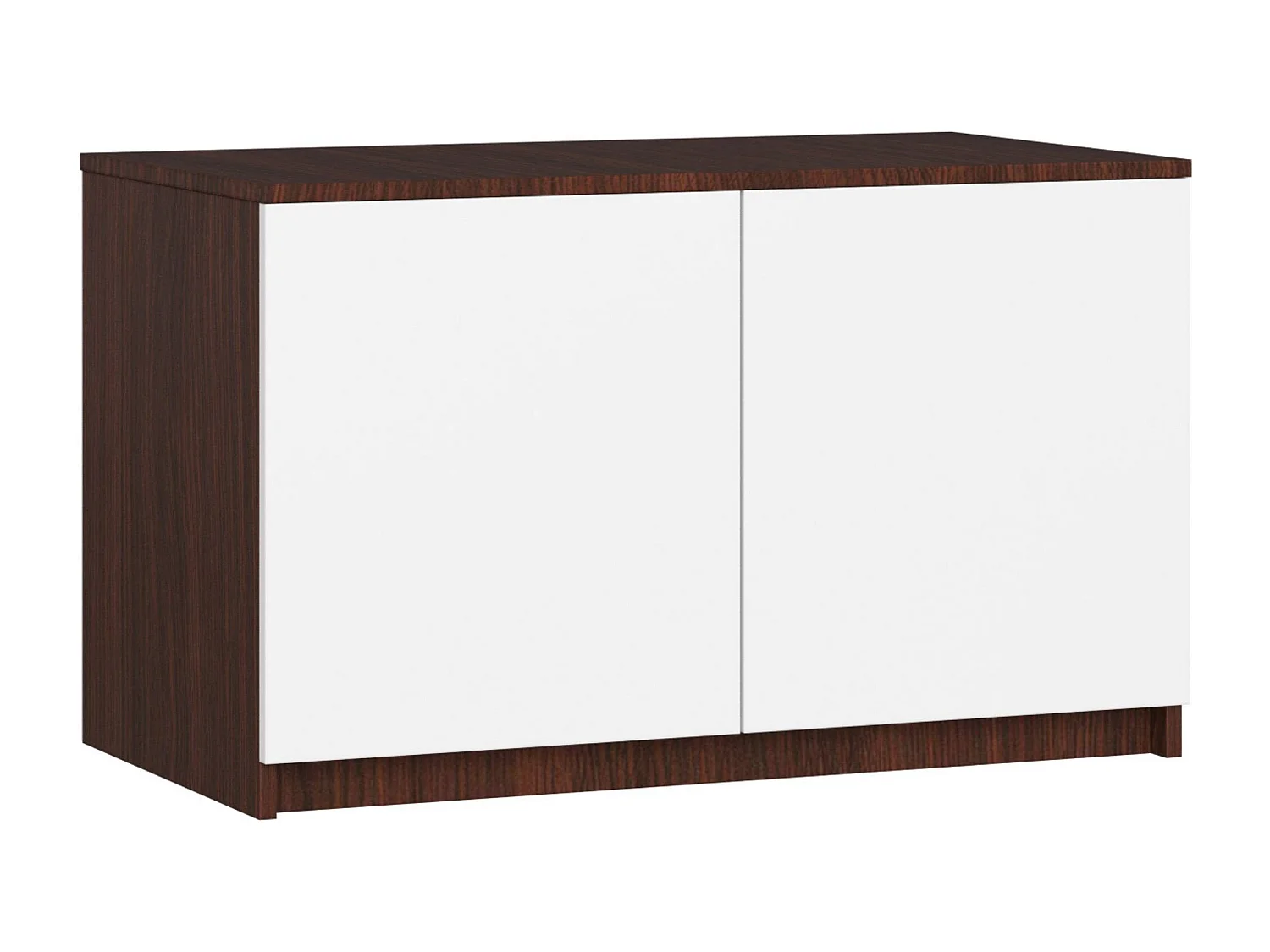 Surmeuble pour armoire AKORD S90 Wengé 90 cm 2 portes façade Blanche 2 étagères 90x51x55 cm