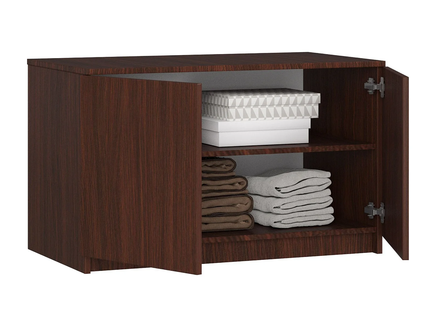 Surmeuble pour armoire AKORD S90 Wengé 90 cm 2 portes façade Wengé 2 étagères 90x51x55 cm