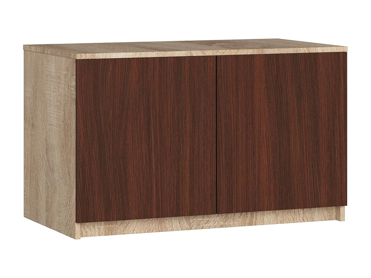 Surmeuble pour armoire AKORD S90 Chêne Sonoma 90 cm 2 portes façade Wengé 2 étagères 90x51x55 cm