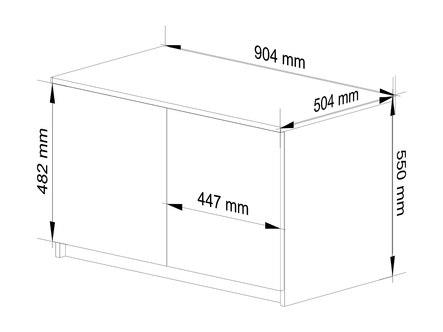 Surmeuble pour armoire AKORD S90 Chêne Sonoma 90 cm 2 portes façade Wengé 2 étagères 90x51x55 cm
