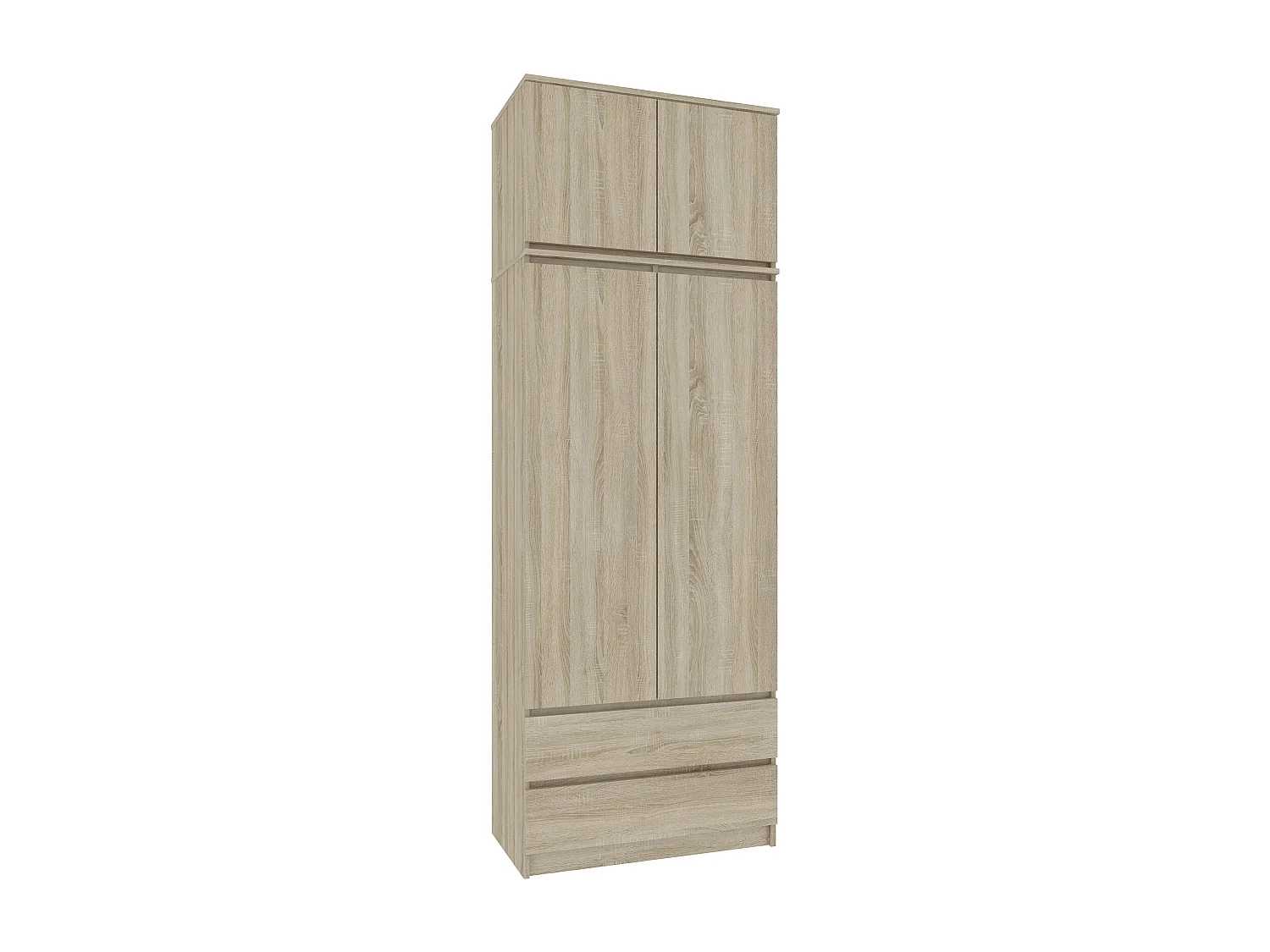 Surmeuble pour armoire AKORD S90 Chêne Sonoma 90 cm 2 portes façade Chêne Sonoma 2 étagères 90x51x55 cm