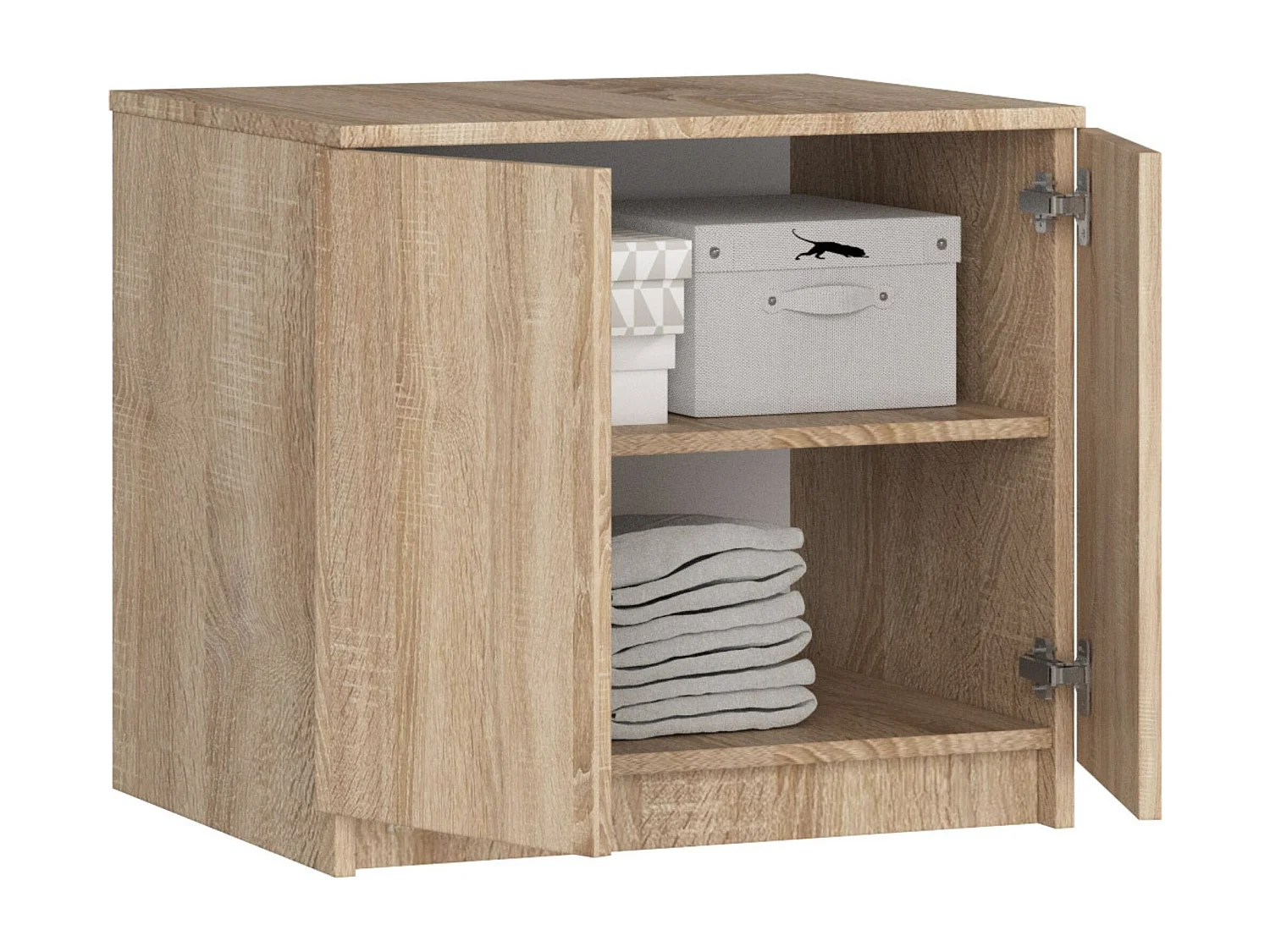 Schrankaufsatz für Kleiderschrank AKORD S60 Sonoma-Eiche 60 cm 2 Türen 2 Ebenen B60 x H55 x T51 cm