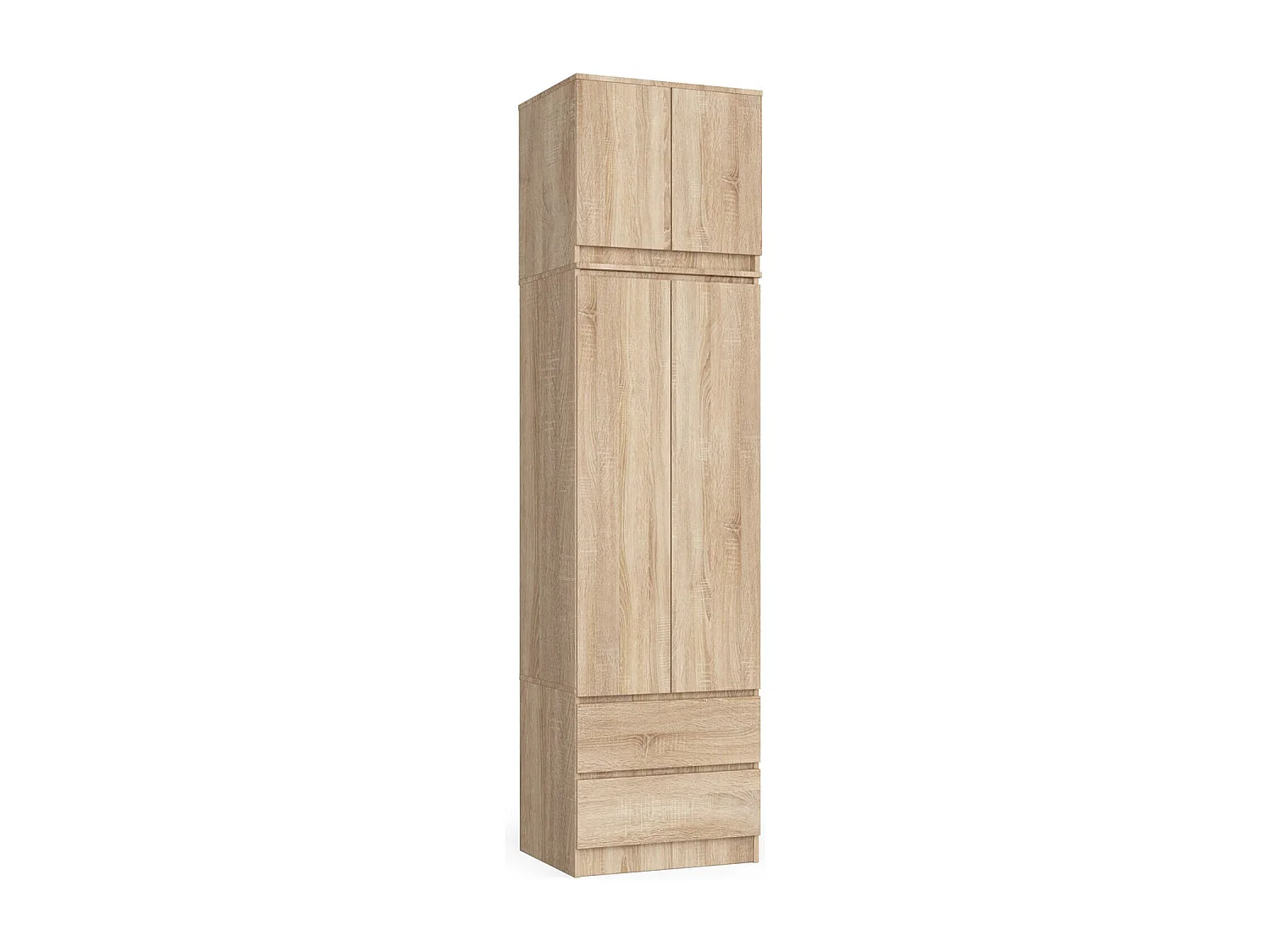 Schrankaufsatz für Kleiderschrank AKORD S60 Sonoma-Eiche 60 cm 2 Türen 2 Ebenen B60 x H55 x T51 cm