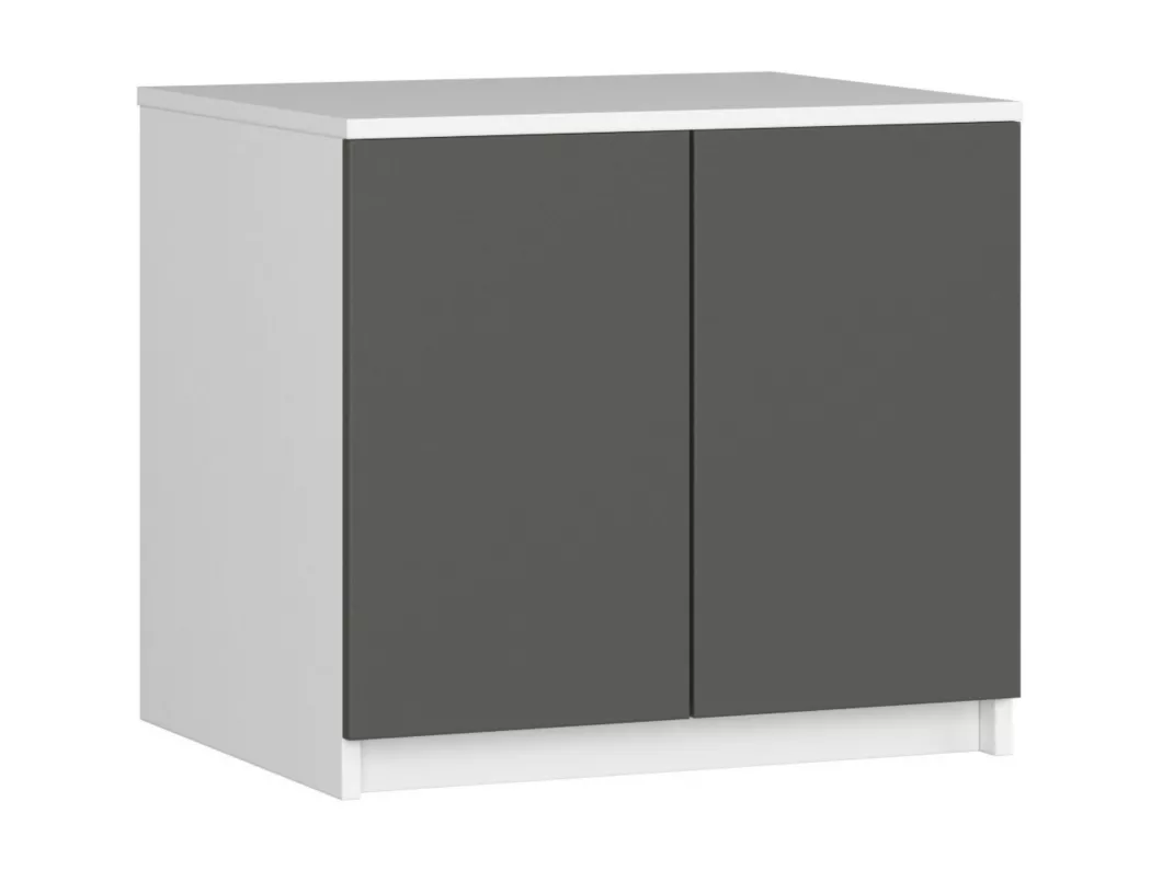 Kauf Unique Schrankaufsatz für Kleiderschrank AKORD S60 Weiß 60 cm 2 Türen 2 Ebenen Front Graphitgrau B60 x H55 x T51 cm