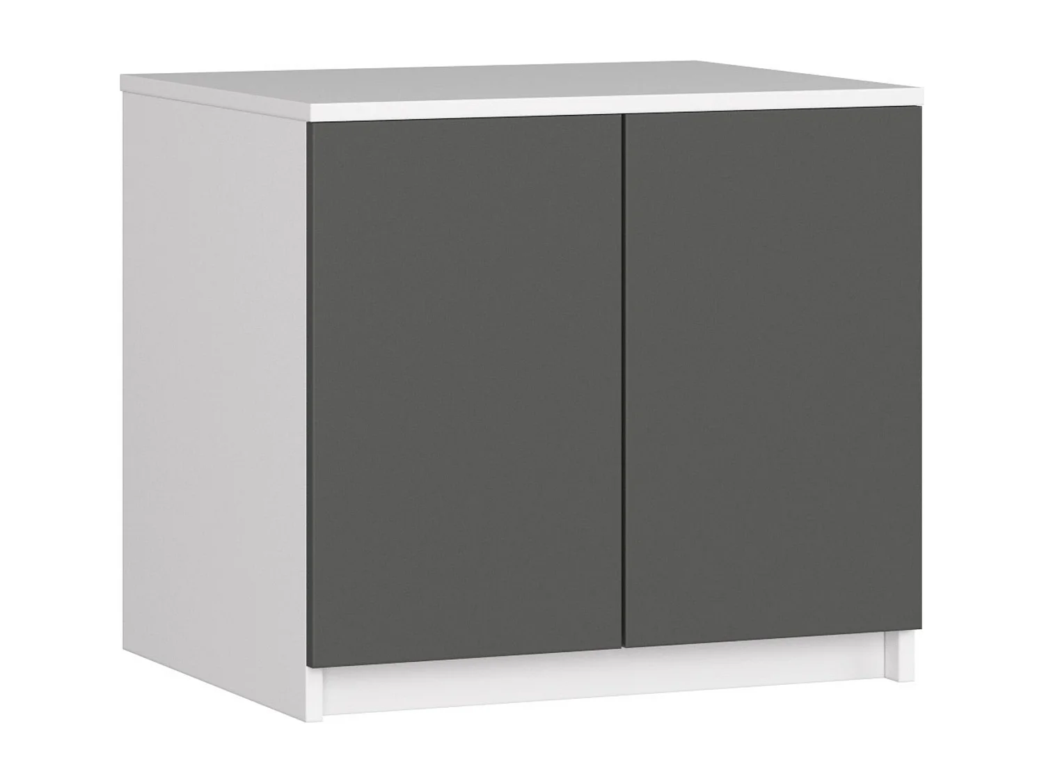 Surmeuble pour armoire AKORD S60 Blanc 60 cm 2 portes façade Gris Graphite 2 étagères 60x51x55 cm