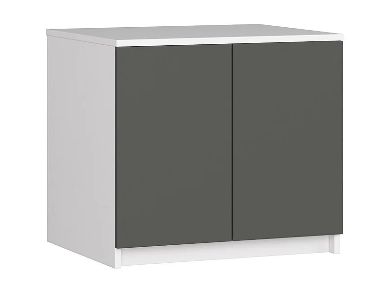 Sopralzo per armadio AKORD S60 Bianco 60 cm 2 ante inserto frontale Grigio Grafite 60x51x55 cm