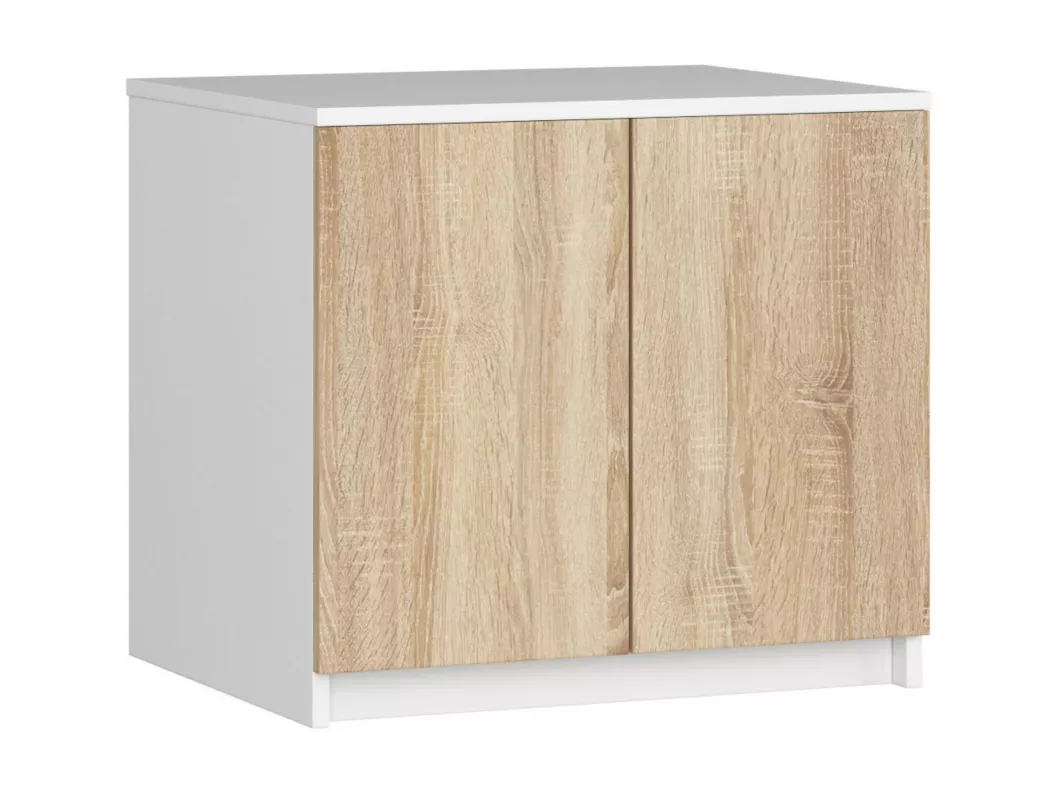 Kauf Unique Schrankaufsatz für Kleiderschrank AKORD S60 Weiß 60 cm 2 Türen 2 Ebenen Front Sonoma-Eiche B60 x H55 x T51 cm