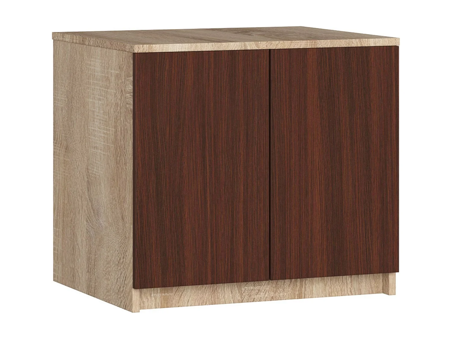 Surmeuble pour armoire AKORD S60 Chêne Sonoma 60 cm 2 portes façade Wengé 2 étagères 60x51x55 cm